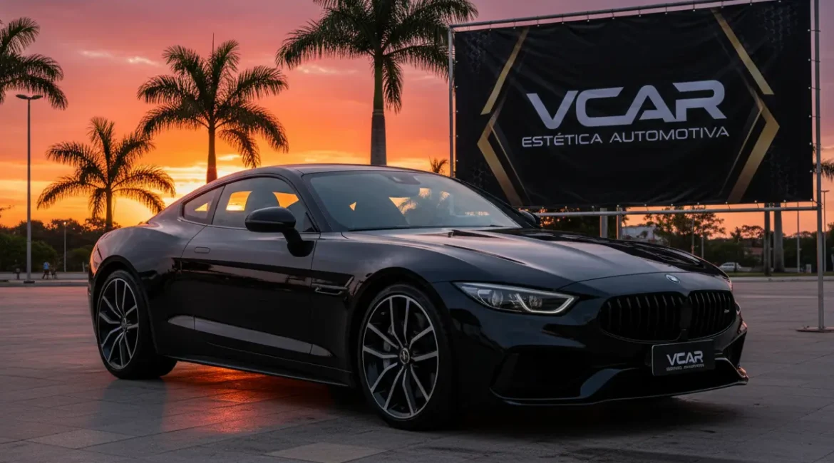 Carro preto luxuoso com polimento perfeito em Palmas TO