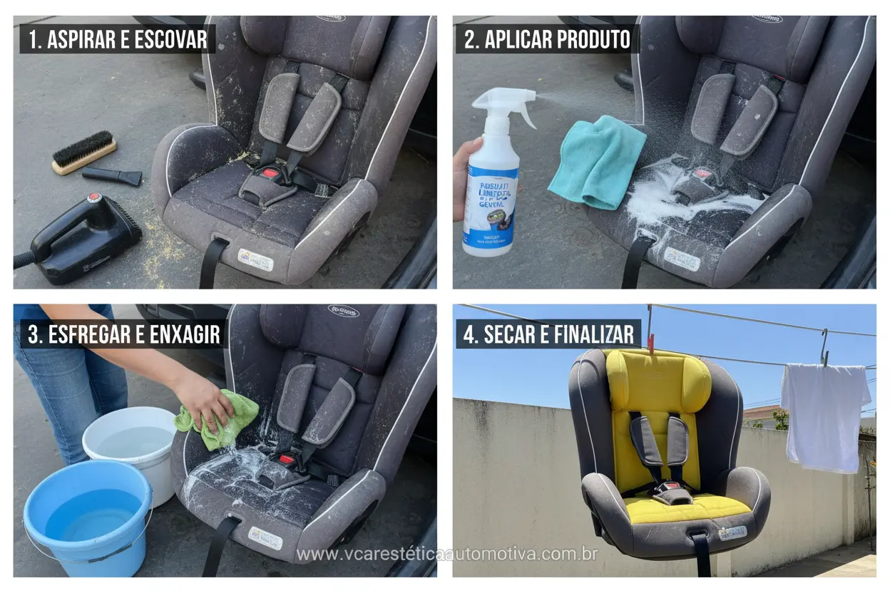 Higienização de cadeirinhas infantis.