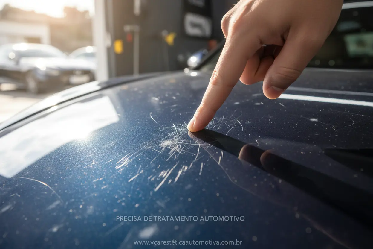 Sinais de Polimento Necessário em Palmas Pintura de carro com arranhões e manchas em Palmas